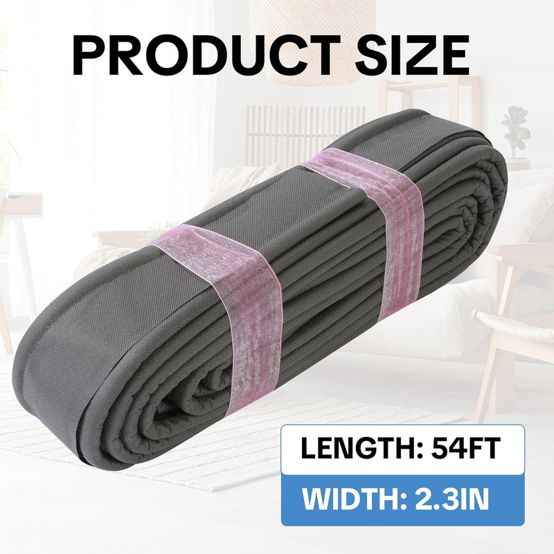 HOMBYS 54 ft Roll Professional Carpet Edge Binding Tape - Heavy Duty Rug Binding Kit for DIY Finishing, Grey - Image 2